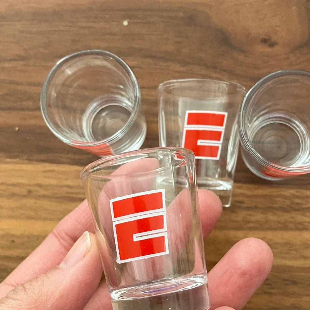 Mini ESPN Shot Glasses Set (4) NEW!